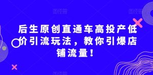 后生原创直通车高投产低价引流玩法，教你引爆店铺流量！-星启会