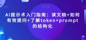 AI提示术入门指南：读文档+如何有效提问+了解token+prompt的结构化【揭秘】-星启会