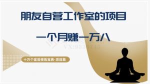 十万个富翁修炼宝典之16.朋友自营工作室的项目，一个月赚一万八-星启会