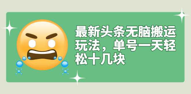 图片[1]-最新头条无脑搬运玩法，单号一天轻松十几块【视频教程+搬运软件】-星启会