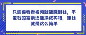 谁做过这么简单的项目？只需要看看视频就能赚到钱，不差钱的富豪还能换成实物，赚钱就是这么简单！【揭秘】-星启会