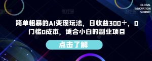 简单粗暴的AI变现玩法，日收益300＋，0门槛0成本，适合小白的副业项目-星启会