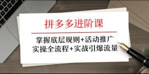 拼多多进阶课 掌握底层规则+活动推广+实操全流程+实战引爆流量-星启会