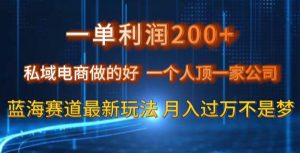 一单利润200私域电商做的好，一个人顶一家公司蓝海赛道最新玩法【揭秘】-星启会