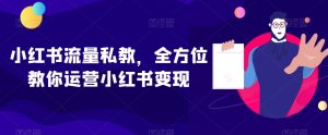 小红书流量私教，全方位教你运营小红书变现-星启会