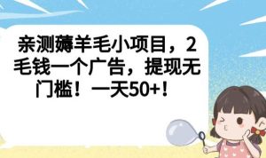 亲测薅羊毛小项目，2毛钱一个广告，提现无门槛！一天50+【揭秘】-星启会