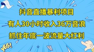 抖音直播暴利项目，有人30小时收入36万音浪，公司宣传片年会视频制作，抓住年底一波流量大红利【揭秘】-星启会
