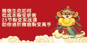 微信生态如何低成本裂变获客：25节裂变实战课，助你进阶微信裂变高手-星启会