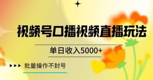 视频号囗播视频直播玩法，单日收入5000+，批量操作不封号【揭秘】-星启会