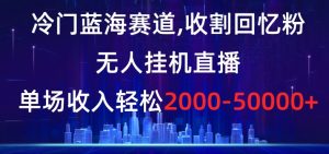 冷门蓝海赛道，收割回忆粉，无人挂机直播，单场收入轻松2000-5w+【揭秘】-星启会