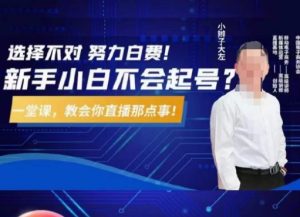大左教您从0到1做直播带货，选择不对，努力白费，5小时课程搞定那点事，解决你起号问题-星启会