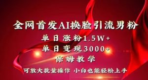 全网首发Ai换脸引流男粉，单日涨粉1.5w+，单日变现3000+，小白也能轻松上手拿结果【揭秘】-星启会