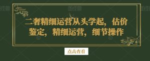 二奢精细运营从头学起，估价鉴定，精细运营，细节操作-星启会