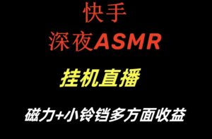 快手深夜ASMR挂机直播，磁力+小铃铛收益（附带工具和5G素材）【揭秘】-星启会