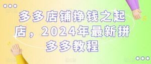 多多店铺挣钱之起店，2024年最新拼多多教程-星启会