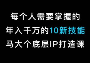 马大个的IP底层逻辑课，​每个人需要掌握的年入千万的10新技能，约会底层IP打造方法！-星启会