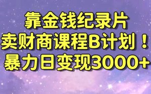 财经纪录片联合财商课程的变现策略，暴力日变现3000+，喂饭级别教学【揭秘】-星启会
