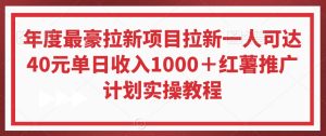 年度最豪拉新项目拉新一人可达40元单日收入1000＋红薯推广计划实操教程【揭秘】-星启会