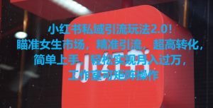 小红书私域引流玩法2.0！瞄准女生市场，精准引流，超高转化，简单上手【揭秘】-星启会