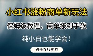 小红书涨粉商单新玩法，保姆级教程，商单接到手软，纯小白也能学会【揭秘】-星启会