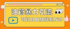 油管暴力引流，可以自由放联系方式【揭秘】-星启会
