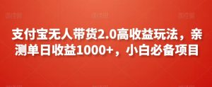 支付宝无人带货2.0高收益玩法，亲测单日收益1000+，小白必备项目【揭秘】-星启会