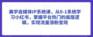 美学自媒体IP系统课，从0-1系统学习小红书，掌握平台热门的底层逻辑，实现流量涨粉变现-星启会