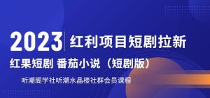 2023红利项目短剧拉新，听潮阁学社月入过万红果短剧番茄小说CPA拉新项目教程【揭秘】-星启会