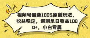 视频号最新100%原创玩法，收益稳定，亲测单日收益1000+，小白专属【揭秘】-星启会