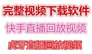 快手直播回放视频/虎牙直播回放视频完整下载(电脑软件+视频教程)-星启会