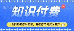 2024最新知识付费项目，小白也能轻松入局，全网都在教你做项目，我教你做镰刀【揭秘】-星启会