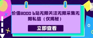 价值8000 b站无限关注无限采集无限私信（仅揭秘）-星启会
