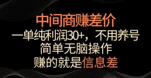 中间商赚差价，一单纯利润30+，简单无脑操作，赚的就是信息差，轻轻松松日入1000+【揭秘】-星启会