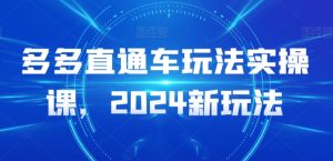 多多直通车玩法实操课，2024新玩法-星启会