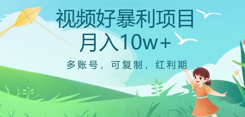 视频号暴利项目,多账号,可复制,红利期,月入10w+【揭秘】
