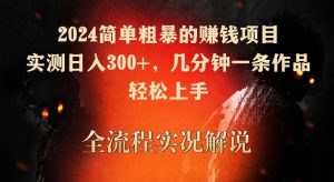 2024简单粗暴的赚钱项目，实测日入300+，几分钟一条作品，轻松上手【揭秘】-星启会