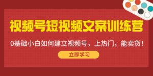 视频号短视频文案训练营：0基础小白如何建立视频号，上热门，能卖货！-星启会