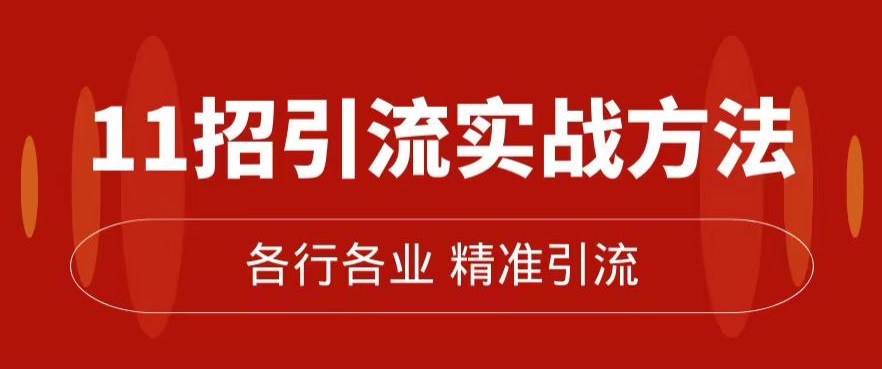 精准引流术:11招引流实战方法,让你私域流量加到爆(11节课完整)