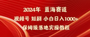 2024年视频号短剧新玩法小白日入1000+保姆级落地实操教程【揭秘】-星启会
