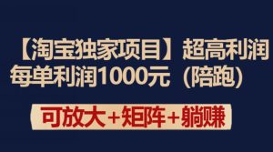 【淘宝独家项目】超高利润：每单利润1000元【揭秘】-星启会