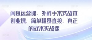闲鱼运营课，外科手术式战术创业课，简单粗暴直接，真正的战术实战课-星启会