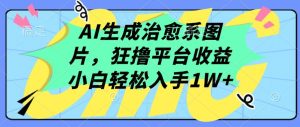 AI生成治愈系图片，狂撸平台收益，小白轻松入手1W+【揭秘】-星启会