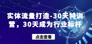 实体流量打造-30天特训营，30天成为行业标杆-星启会