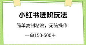 小红书进阶玩法，一单150-500+，简单复制粘贴，小白也能轻松上手【揭秘】-星启会