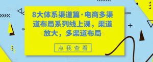 8大体系渠道篇·电商多渠道布局系列线上课，渠道放大，多渠道布局-星启会