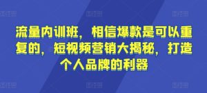 流量内训班，相信爆款是可以重复的，短视频营销大揭秘，打造个人品牌的利器-星启会