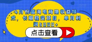 4月份蓝海电商撸收益技术，长期稳定项目，单月利润5000+【揭秘】-星启会