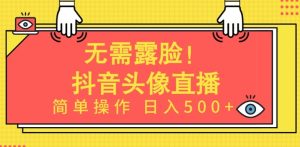 无需露脸，Ai头像直播项目，简单操作日入500+【揭秘】-星启会