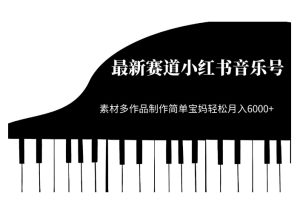 最新赛道小红书音乐号，素材多作品制作简单宝妈轻松月入6000+【揭秘】-星启会