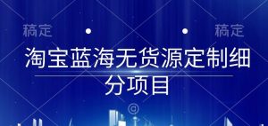 淘宝蓝海无货源定制细分项目，从0到起店实操全流程【揭秘】-星启会